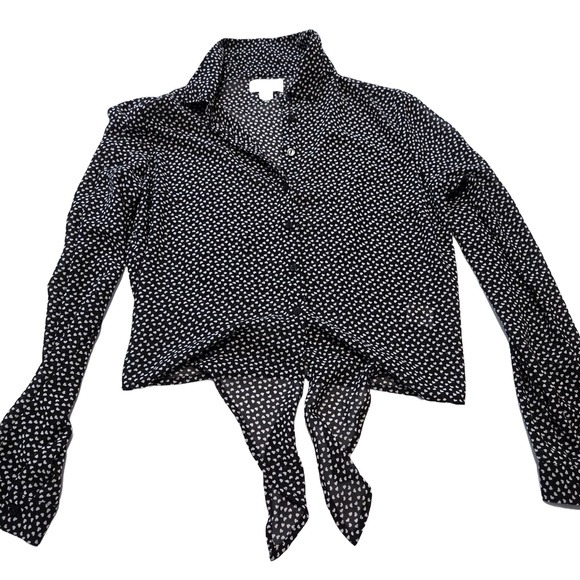 Black and White Polka Dot Blouse - Picture 8 of 13